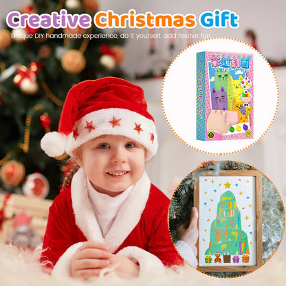 DIY Rainbow Christmas Scratch Painting