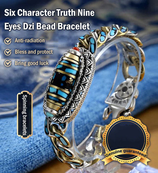 ✨ This week's special is $21.99 🔮 Turquoise Six Character Nine Eyes Dzi Bead Bracelet 🌌