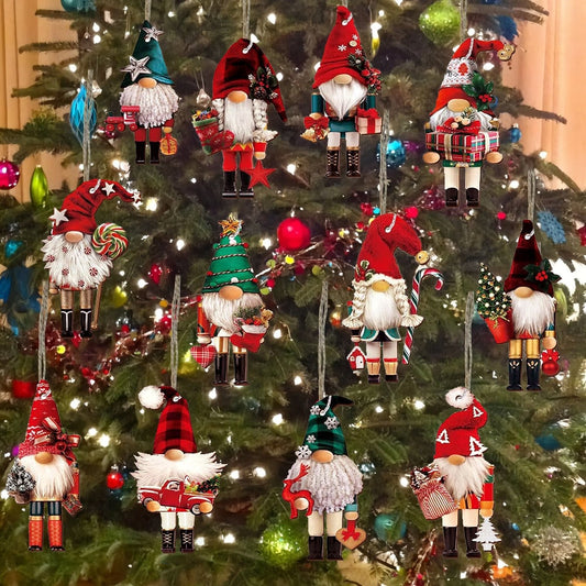 Gnome Nutcracker Christmas Tree Ornaments Set (12pcs)