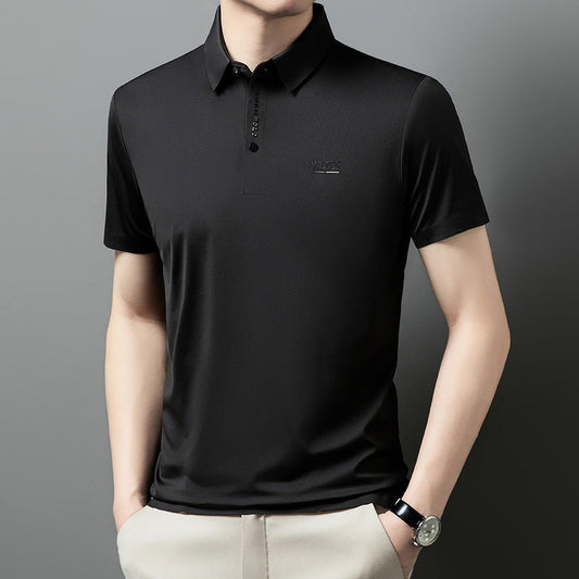 Summer Short Sleeve Business Lapel Shirt for Men