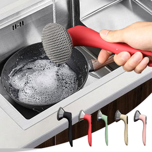 50% OFF🔥Stainless Steel Cleaning Scrubber with Long Handle