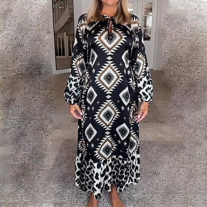 Women’s Bohemian Casual Printed Long-sleeve Dress