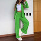 🔥Women’s Casual Notched Lapel Blazer and Wide-leg Pants Set