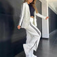 🔥Women’s Casual Notched Lapel Blazer and Wide-leg Pants Set