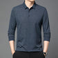 Men’s Elegant Casual 3-button Lapel Collar Long-sleeve T-shirt