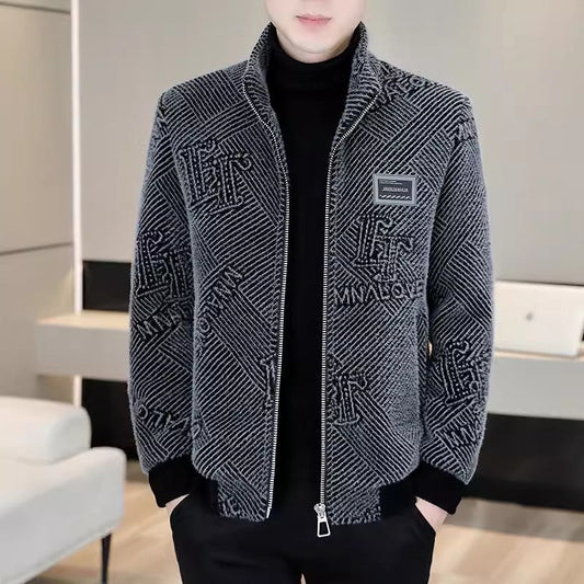 Men's Fashionable Warm and Casual Stand-up Collar Jacket