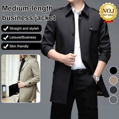 ❄️Winter Specials❄️Mid-length Business Style Trench Coat