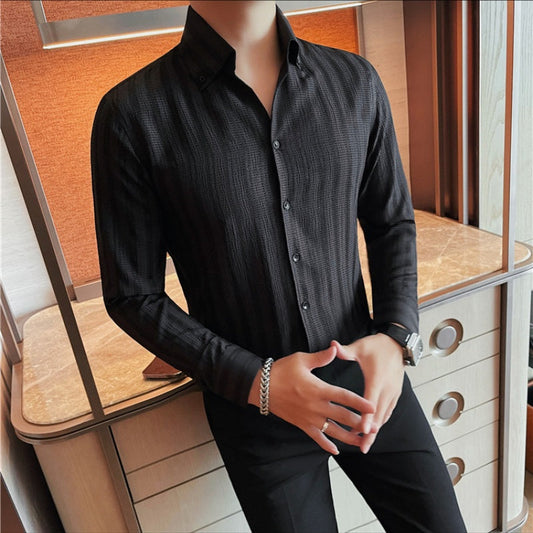 Men's V-Neck Dress Shirt