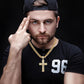 Collier avec Pendentif Croix Audacieux en Strass au Style Hip-hop