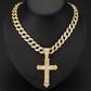 Collier avec Pendentif Croix Audacieux en Strass au Style Hip-hop