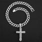 Collier avec Pendentif Croix Audacieux en Strass au Style Hip-hop