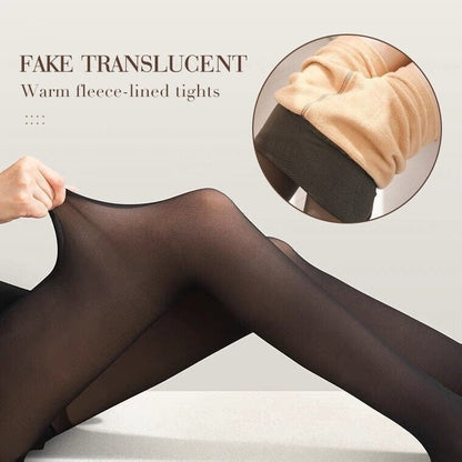 🎉BUY 2 GET 10%OFF🔥-Flawless Legs Fake Translucent Warm Plush Lined Elastic Tights