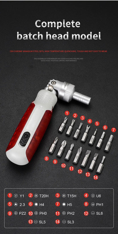 🪛15 in 1 Universal Adjustment Ratchet Screwdriver