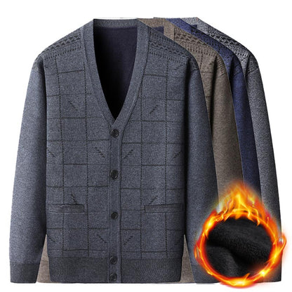 Men's Casual Thermal Plush Cardigan -Nice Gift for Father（50% OFF）