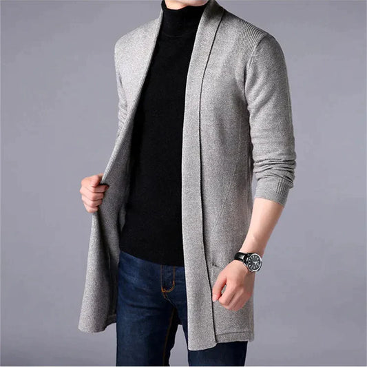 [Best Gift For Him] Men's Knit Long Cardigan Jacket