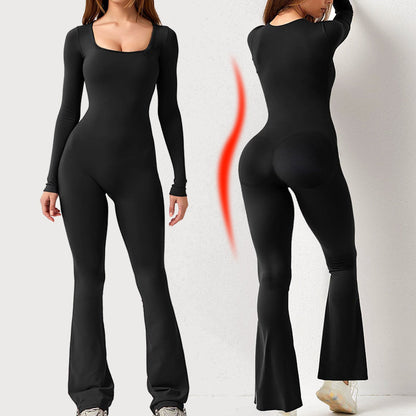 [Gift For Her] Women's Long Sleeve Square Neck Wide Leg Jumpsuit--- BUY 2 FREE SHIPPING