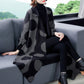 [Gift For Her] Women's Polka Dot Mid Length Large Lapel Trench Coat