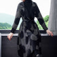 [Gift For Her] Women's Polka Dot Mid Length Large Lapel Trench Coat