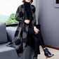 [Gift For Her] Women's Polka Dot Mid Length Large Lapel Trench Coat