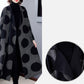 [Gift For Her] Women's Polka Dot Mid Length Large Lapel Trench Coat