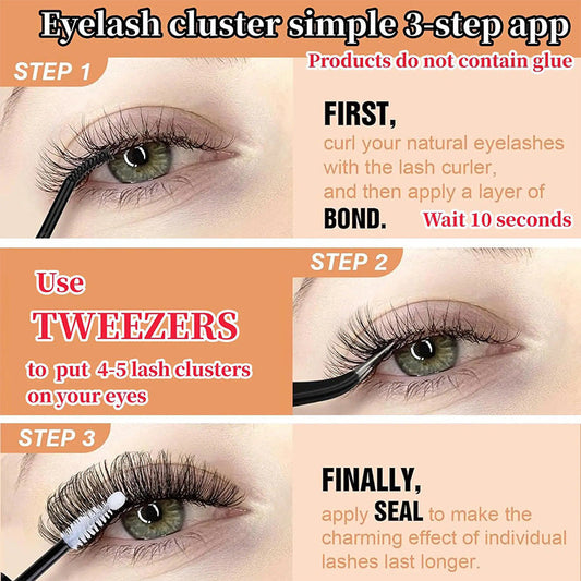 [Best Gift For Her] Natural Look Fluffy Individual Cluster Eyelashes