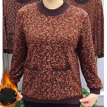 🔥HOT SALE🔥 Nice Gift! Women’s Warm Plush Round Neck Pullover Bottom Shirt (46%OFF)