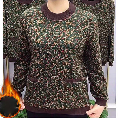 🔥HOT SALE🔥 Nice Gift! Women’s Warm Plush Round Neck Pullover Bottom Shirt (46%OFF)